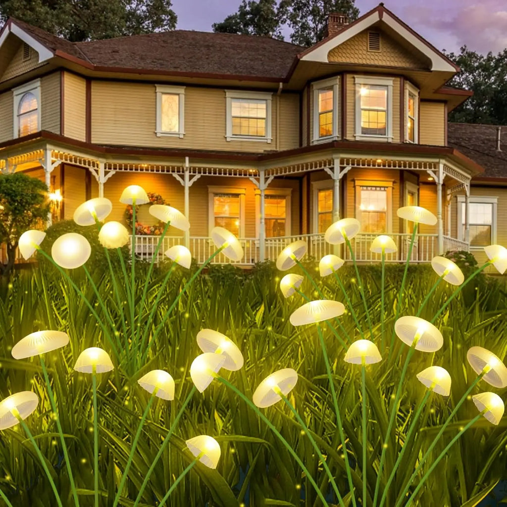 Solar Mushroom Garden Lights | Dual Mode LED | IP65 Waterproof Outdoor Decor for Yard, Patio & Pathway | Warm White & Multicolor